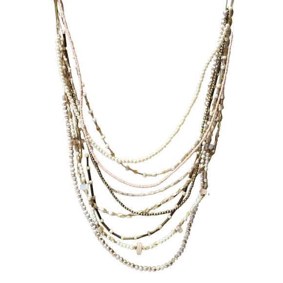 Boho Chic Multi Strand Beaded Statement Necklace Artisan Fashion Jewelry Women - Picture 3 of 8